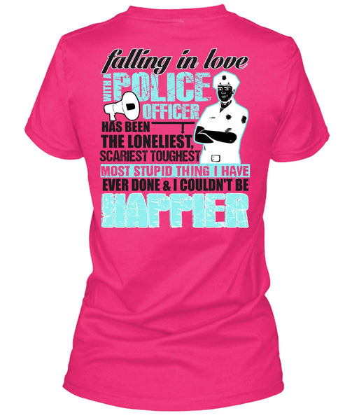 Falling In Love With A Police Officer T Shirt, I Love Police T Shirt
