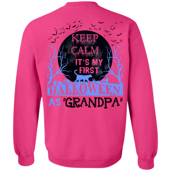 Wait For Halloween T Shirt, Keep Calm It's My First Halloween As Grandpa Sweatshirt