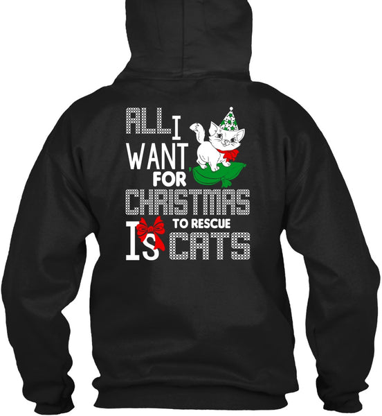 All I Want For Christmas To Rescue Is Cats T Shirt, Pet My Cat T Shirt