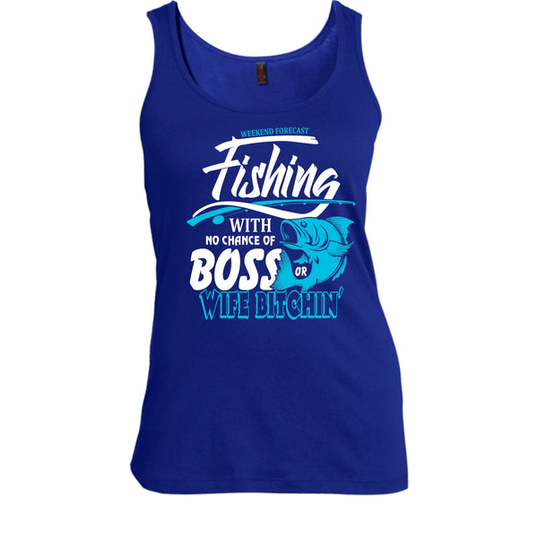 Weekend Forecast Fishing T Shirt, No Chance Of Boss T Shirt, Cool T Shirt