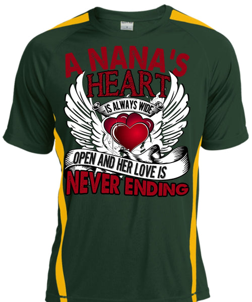 A Nana's Heart Is Always Wide T Shirt, Being A Nana T Shirt, Cool Shirt