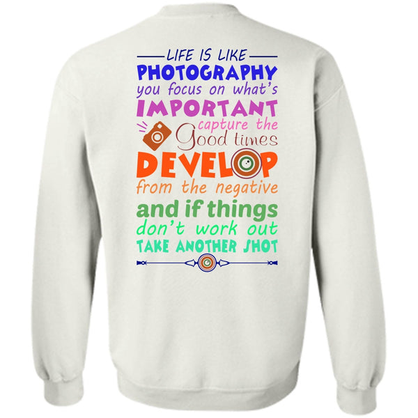 A black t-shirt with the shopify logo