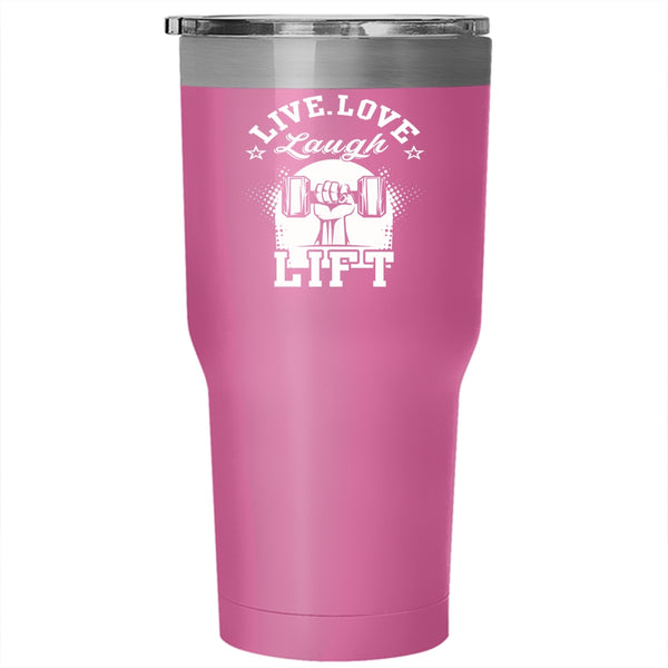 Live Love Tumbler 30 oz Stainless Steel, Laugh Lift Travel Mug