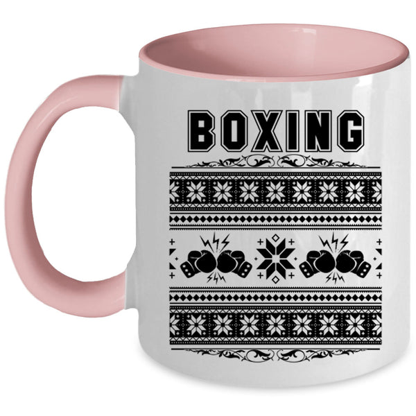 Funny Christmas Coffee Mug, Boxing Accent Mug