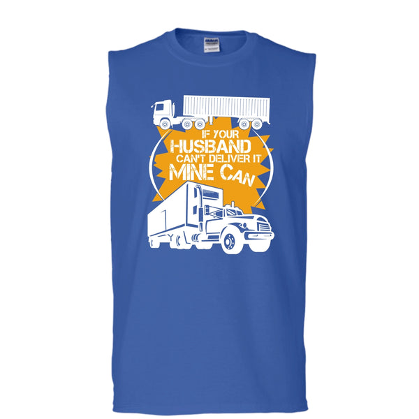 If Your Husband Can't Deliver T Shirt, Mine Can Tank Top (Men's Cotton Sleeveless)
