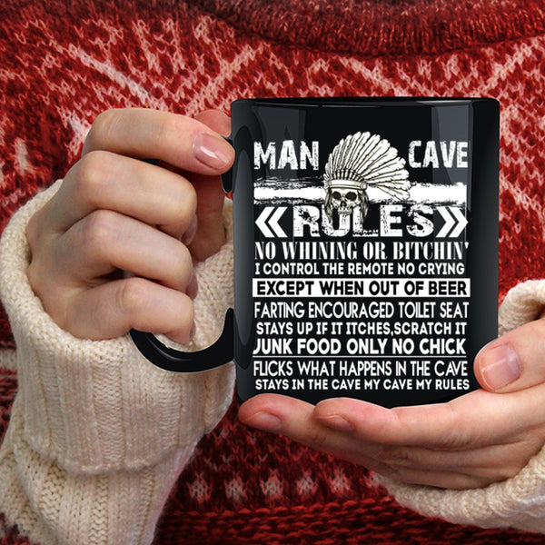 Man Cave Rules Coffee Mug, My Funny Husband Coffee Cup