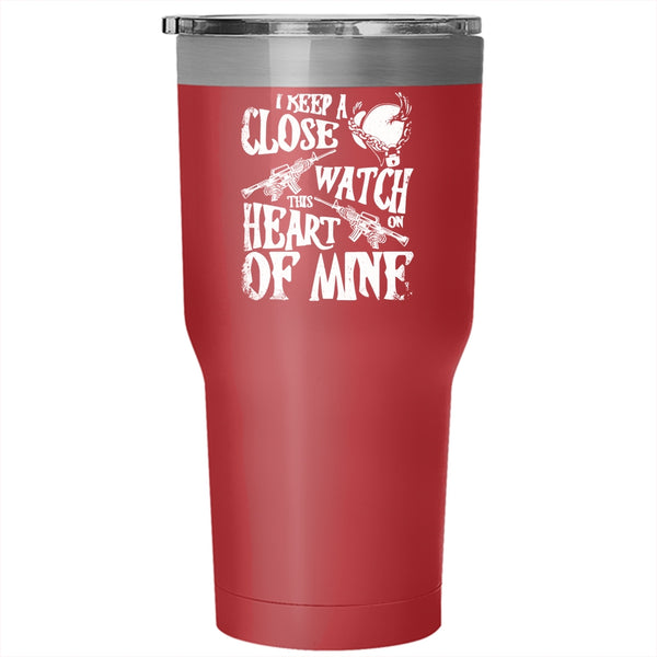 I Keep A Close Watch On Tumbler 30 oz Stainless Steel, This Heart Of Mine Travel Mug