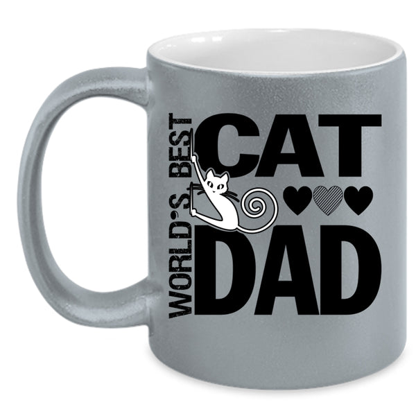 Cool Cat Dad Coffee Mug, World's Best Cat Dad Accent Mug