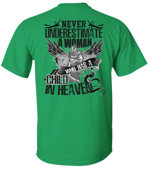 Woman Who Has A Child In Heaven T Shirt, I Love Mom T Shirt