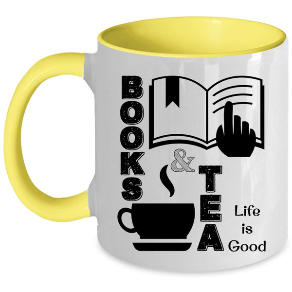 Life Is Good Coffee Mug, Books And Tea Accent Mug