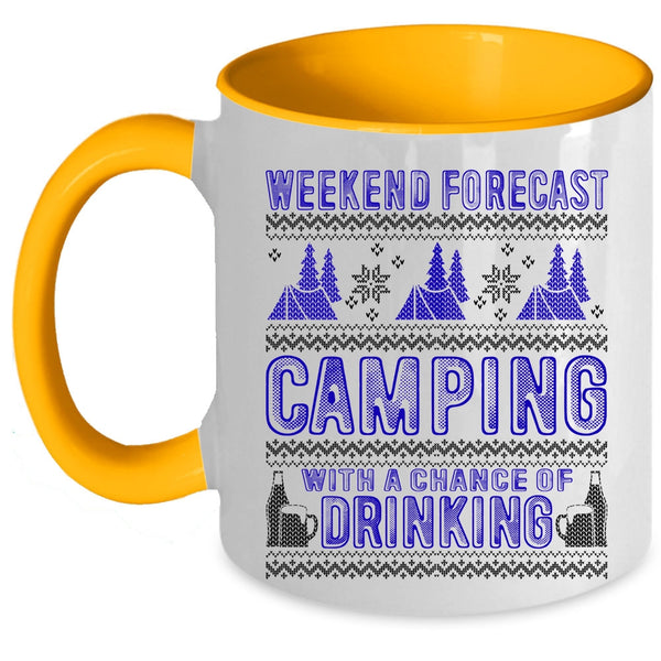 Chance Of Drinking Coffee Mug, Weekend Forecast Camping Accent Mug