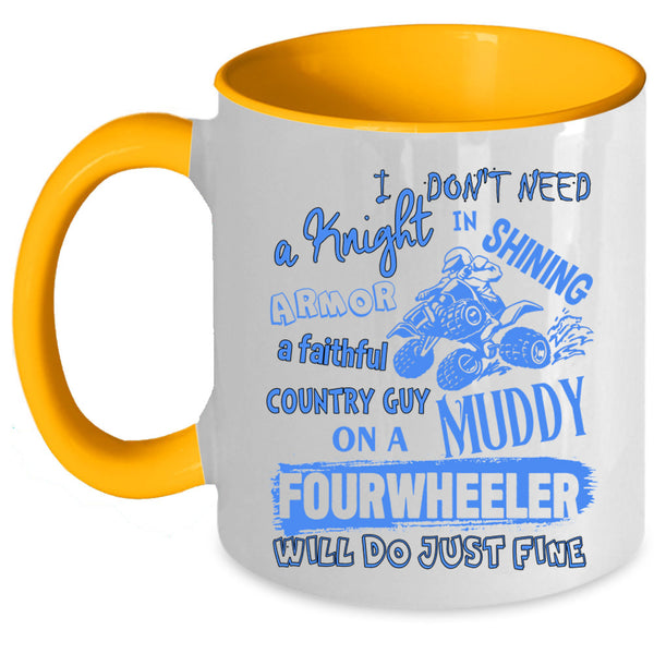 Country Guy Coffee Mug, Country Guy On A Muddy Fourwheeler Accent Mug