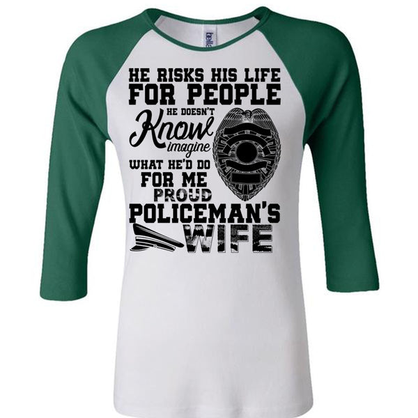 Proud Policeman's Wife T Shirt, I Love Police T Shirt, Awesome T-Shirts