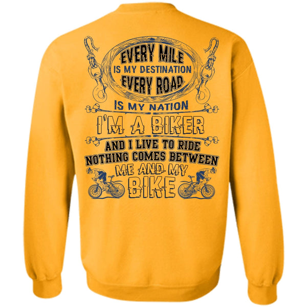 I Love Biker T Shirt, Me And My Bike Sweatshirt
