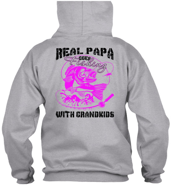 Real Papa Goes Fishing With Grandkids T Shirt, Being A Daddy T Shirt