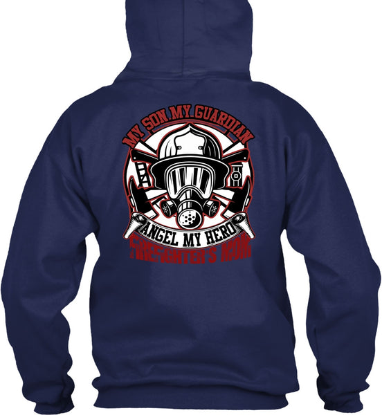 Firefighter's Mom T Shirt, My Son My Guardian Angel T Shirt