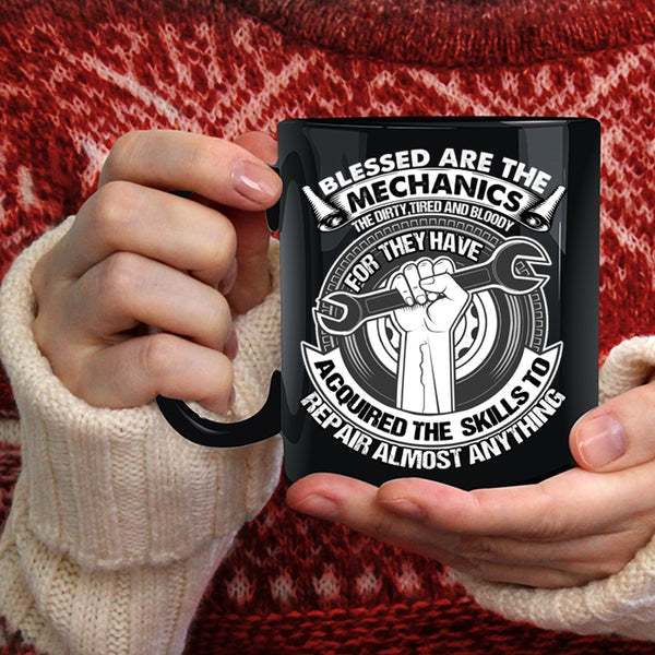 Blessed Are The Mechanics Coffee Mug, Awesome Mechanics Coffee Cup