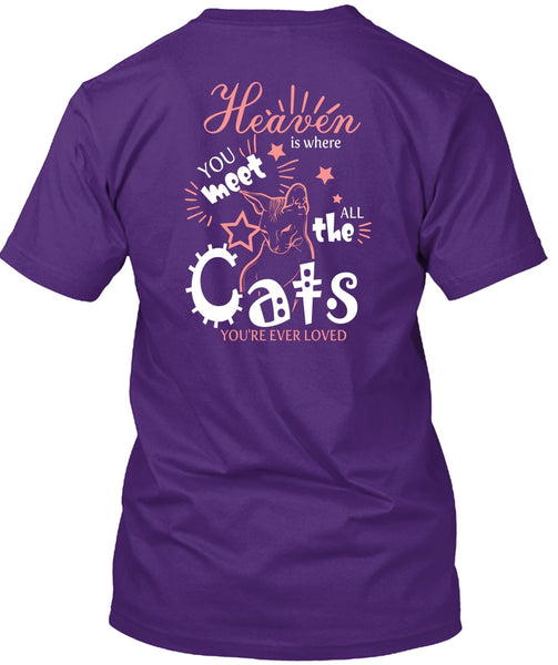 Heaven Is Where You Meet All The Cats T Shirt, You're Ever Loved T Shirt