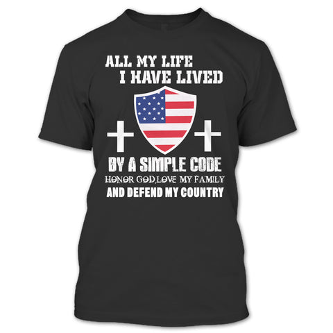 A black t-shirt with the shopify logo