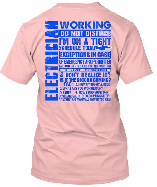 Electrician Working Do Not Disturb T Shirt, I Love Electrician T Shirt