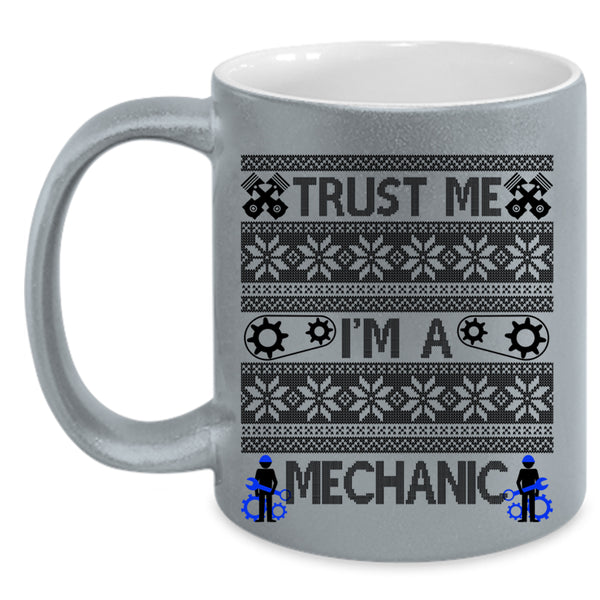 Merry Christmas Coffee Mug, Trust Me I'm A Mechanic Accent Mug