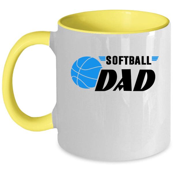 Cool Gift For Softball Dad Coffee Mug, Softball Dad Accent Mug
