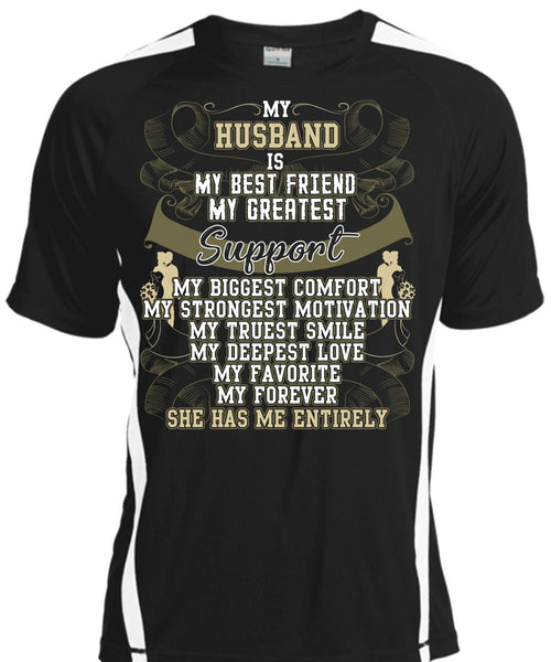 A black t-shirt with the shopify logo