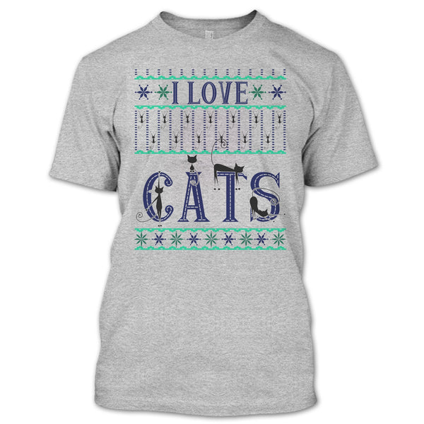 I Love Cats T Shirt, Catmas T Shirt