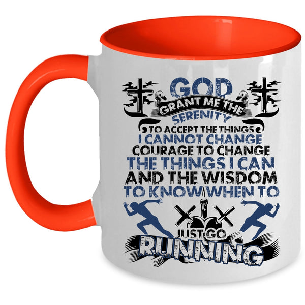 Cool Gift For Runner Coffee Mug, Just Go Running Accent Mug