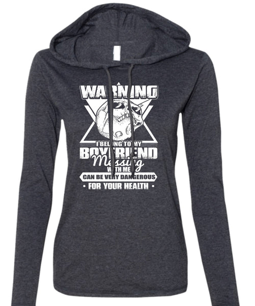 I Belong To My Boyfriend T Shirt, Being A Husband T Shirt (Anvil Ladies Ringspun Hooded)