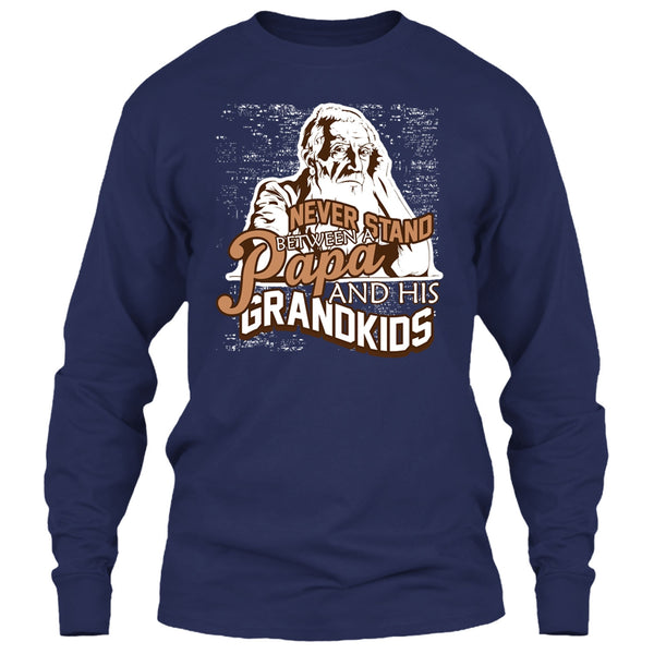 Never Stand Between T Shirt, A Papa And A His Grandkids T Shirt