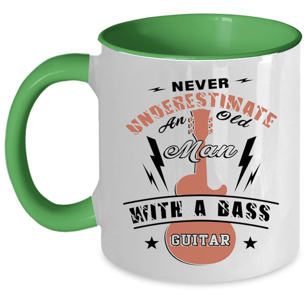 Awesome Grandpas Coffee Mug, An Old Man With A Bass Guitar Accent Mug