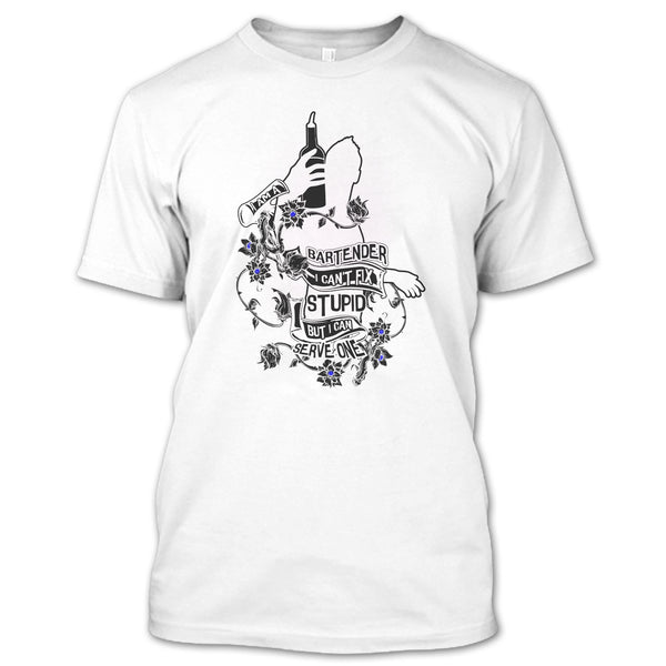 A black t-shirt with the shopify logo