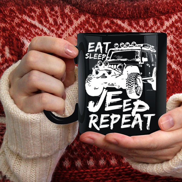 Eat Sleep Jeep Repeat Coffee Mug, I Love Jeeps Coffee Cup