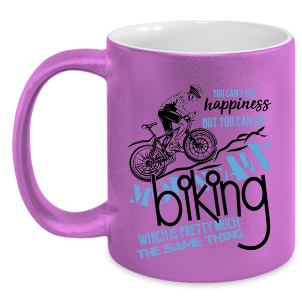 You Can Go Mountain Biking Coffee Mug, You Can't Buy Happiness Accent Mug