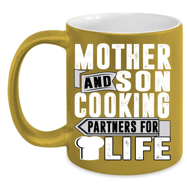 Mother And Son Coffee Mug, Cooking Partners For Life Coffee Cup