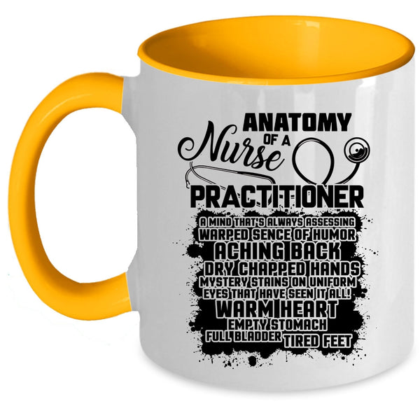 Awesome Nurses Coffee Mug, Anatomy Of A Nurse Practitioner Accent Mug