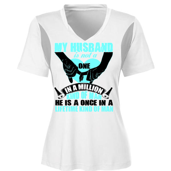My Husband T Shirt, Kind Of Man T Shirt, Cool Shirt (Ladies LS Heather V-Neck)