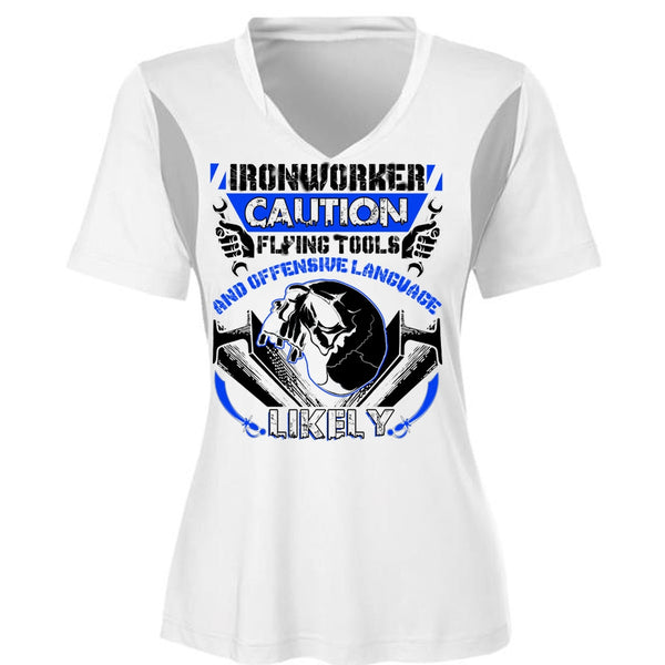 Ironworker Caution Flying Tools T Shirt, I Love Ironworker T Shirt, Awesome T-Shirts