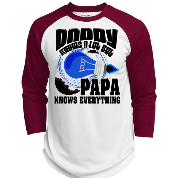 Daddy Knows A Lot T Shirt, I Love Papa T Shirt, Awesome T-Shirts  (Polyester Game Baseball Jersey)