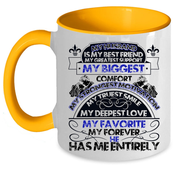 My Deepest Love My Favorite Coffee Mug, My Husband Is My Best Friend Accent Mug