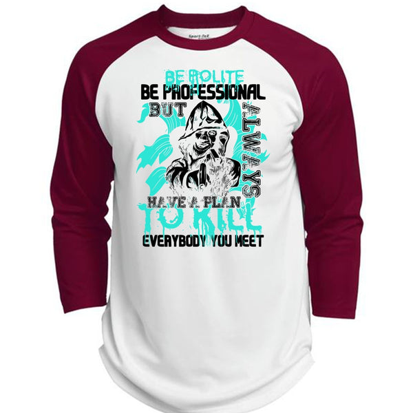 Be Polite Be Professional T Shirt, I Love Gunning T Shirt, Awesome T-Shirts  (Polyester Game Baseball Jersey)