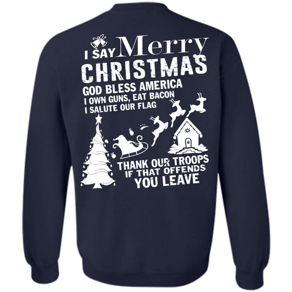 God Bless America T Shirt, I Love Christmas Sweatshirt