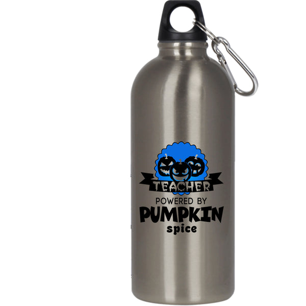 Teacher Powered By Pumpkin Spice 20 oz Stainless Steel Bottle,Cool Halloween Outdoor Sports Water Bottle