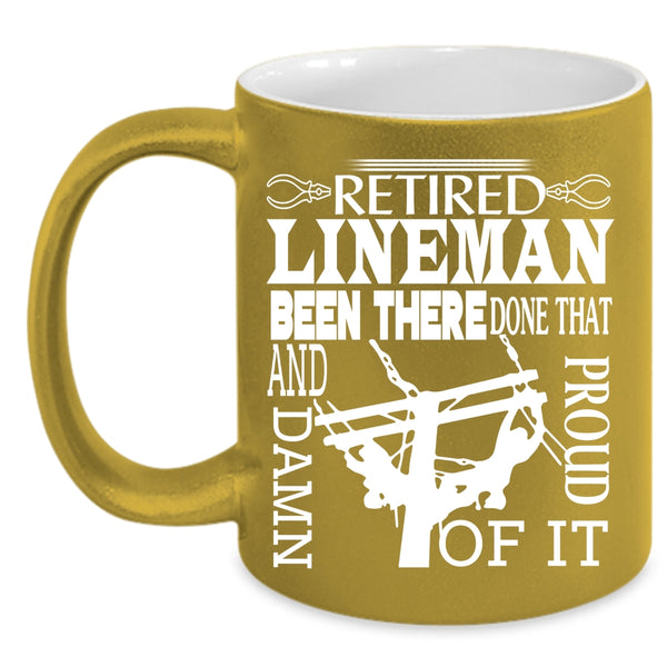Retired Lineman Coffee Mug, Awesome Retirement Coffee Cup
