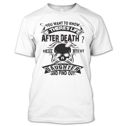 A black t-shirt with the shopify logo