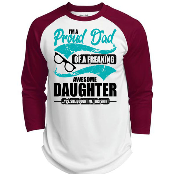 I'm A Proud Dad T Shirt, I Love Dad T Shirt, Awesome T-Shirts  (Polyester Game Baseball Jersey)