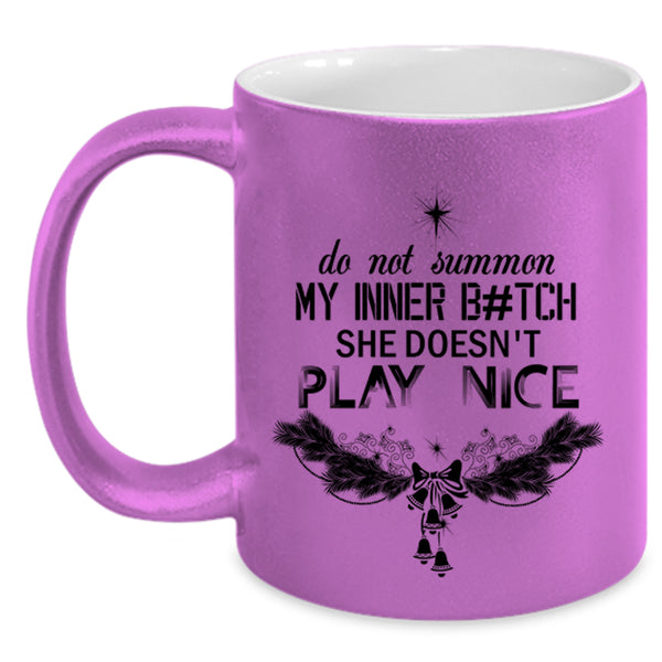 Christmas Family Vacation Coffee Mug, She Doesn't Play Nice Accent Mug
