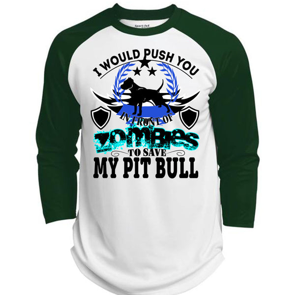 Zombies To Save My Pit Bull T Shirt, I Love Dogs T Shirt, Awesome T-Shirts  (Polyester Game Baseball Jersey)