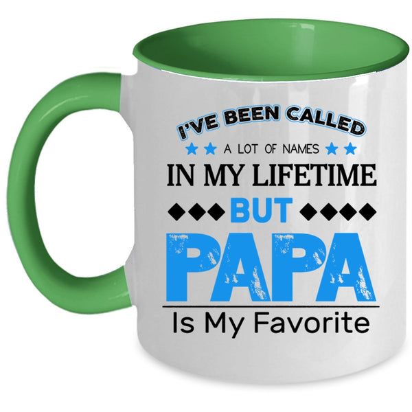 Cool Papa Coffee Mug, Papa Is My Favorite Name Accent Mug